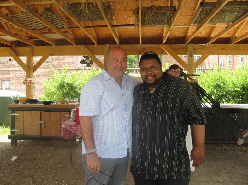With Andrew Zimmern after taping part of Bizarre Foods America Washington DC