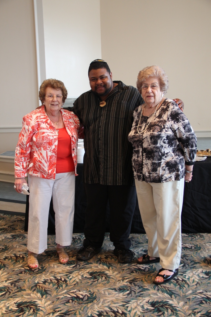 Posing with two sisters who survived the Holocaust and later fought for Civil Rights in Alabama; Temple Beth El, Birmingham 2012