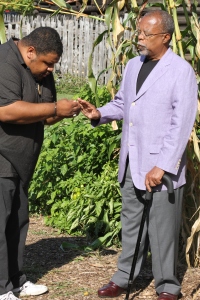 Talking tobacco seeds with Dr. Henry Louis Gates, Jr. Historic Londontown, Edgewater, Maryland